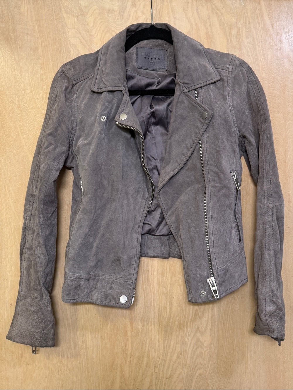 Blank NYC XS Grey Suede Style Moto Jacket